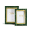 Aventurine Green and Gold Photo Frames, Set of 2