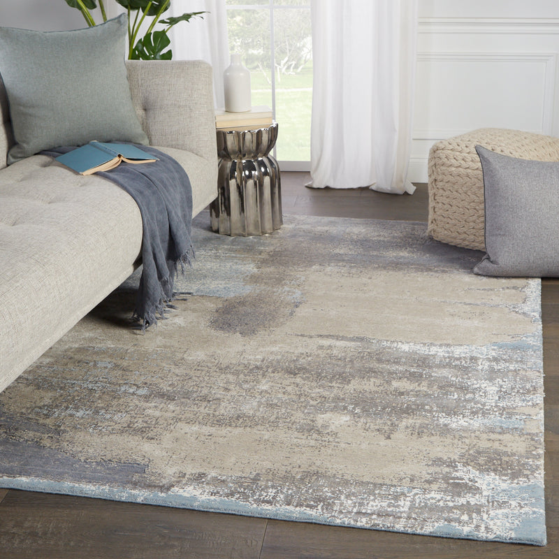 Ionian Abstract Gray & Blue Rug by Jaipur Living