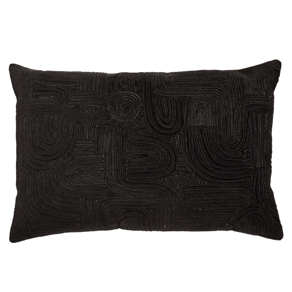 Deco Pfeiffer Down Black & Silver Pillow by Nikki Chu 1