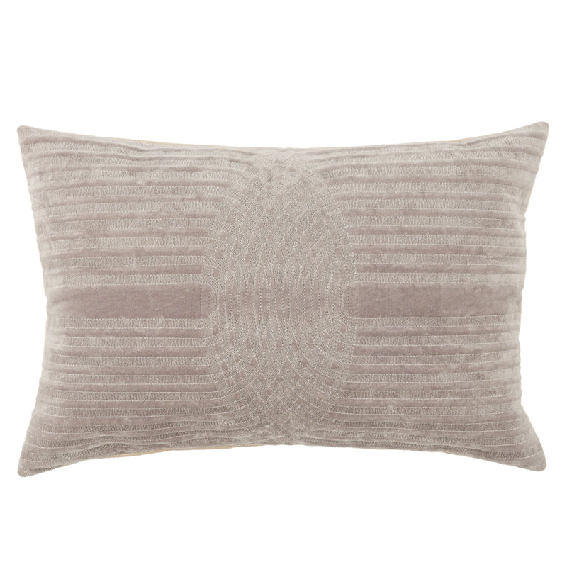 Deco Bev Light Gray & Silver Pillow by Nikki Chu 1