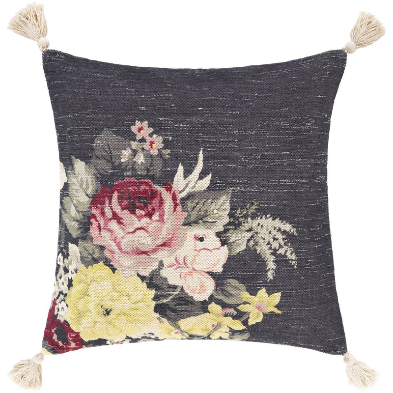 Daphne DPH-001 Hand Woven Pillow in Medium Gray & Cream by Surya