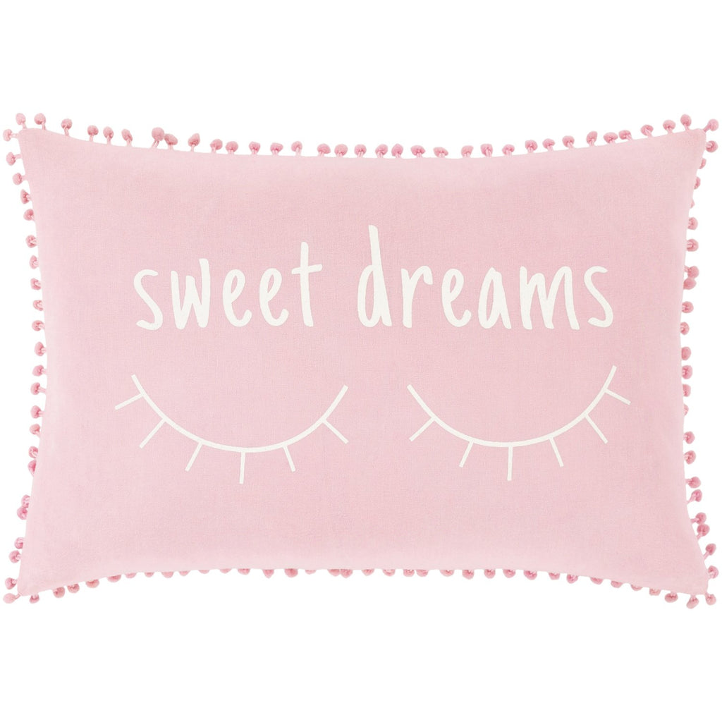 Dreamy DRM-001 Woven Pillow in Pale Pink & White by Surya