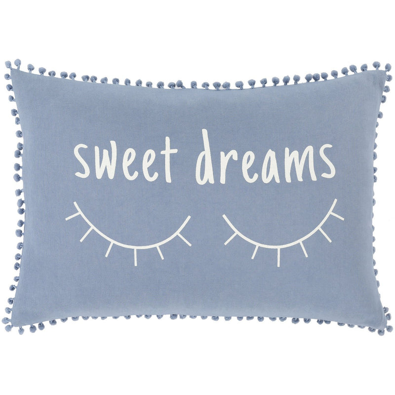 Dreamy DRM-003 Woven Pillow in Sky Blue & White by Surya