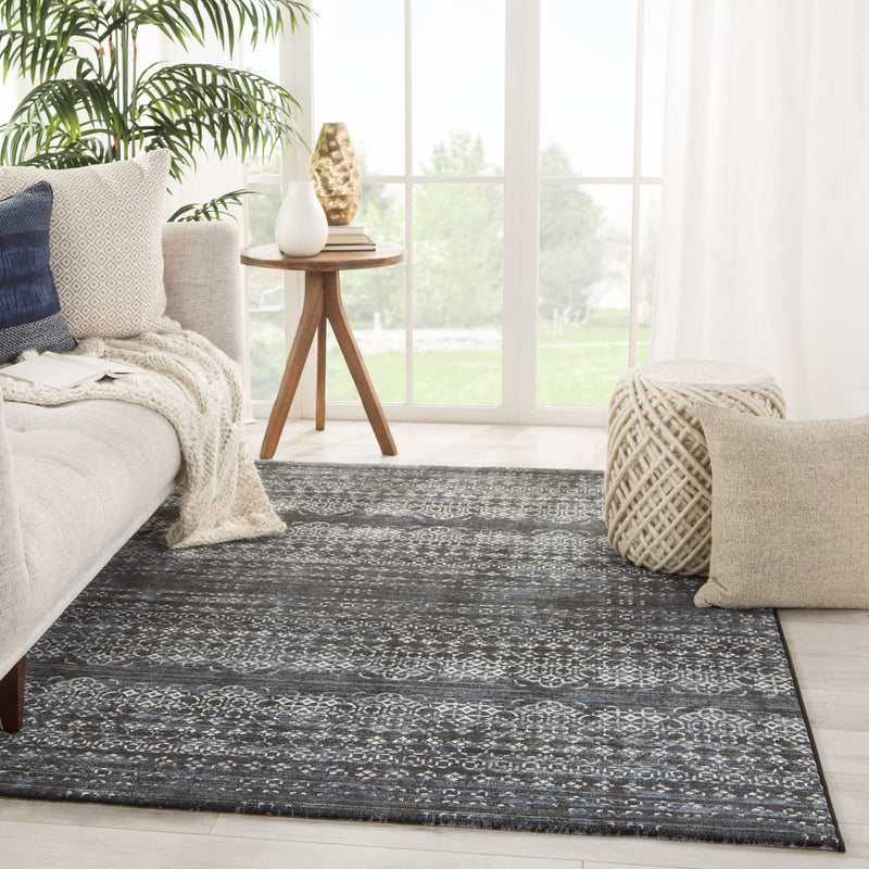 Ardor Trellis Dark Blue/ Gray Rug by Jaipur Living