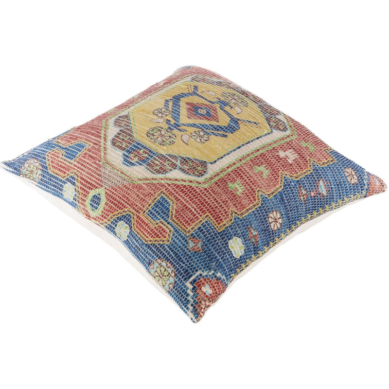 Devonshire DVS-007 Woven Pillow in Sky Blue & Brick by Surya