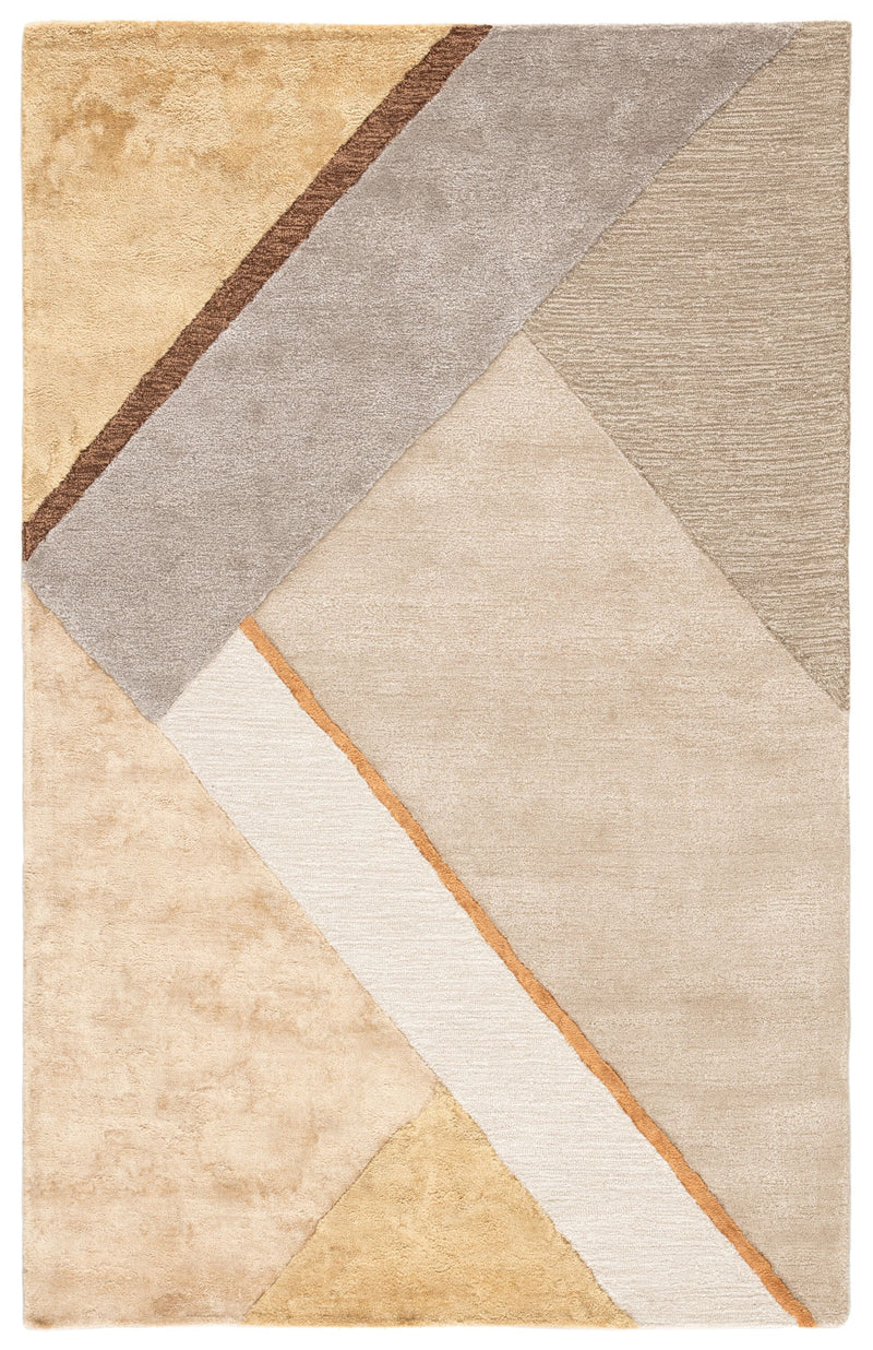 Iso Handmade Geometric Yellow & Gray Area Rug