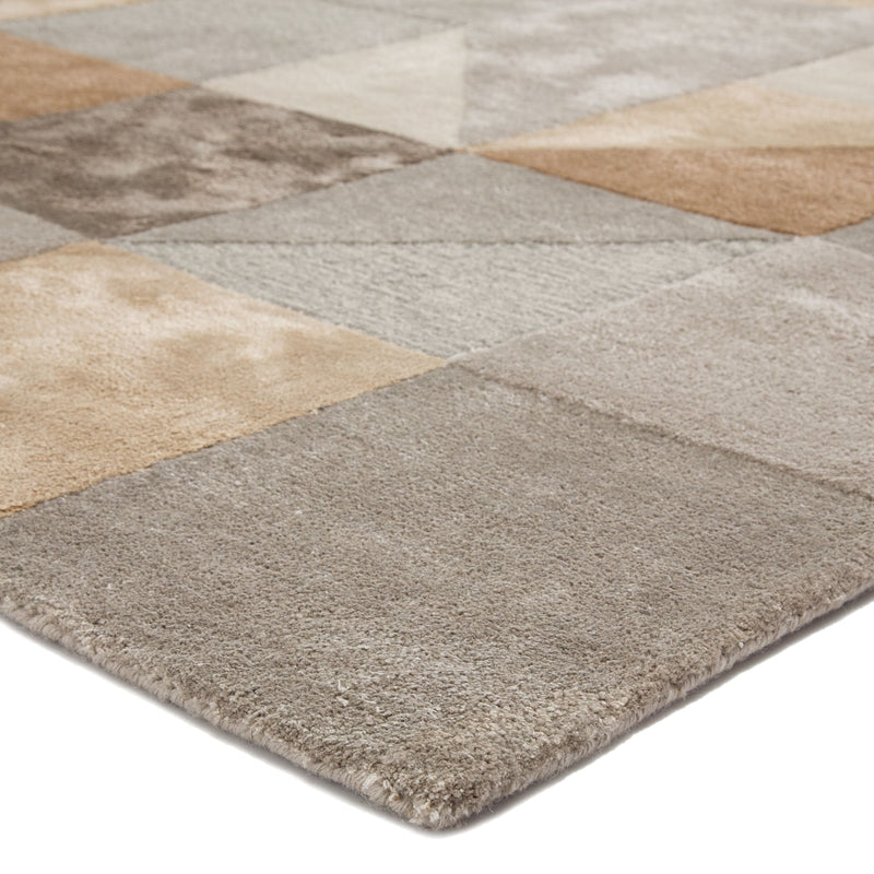 Penta Handmade Geometric Gray & Gold Area Rug