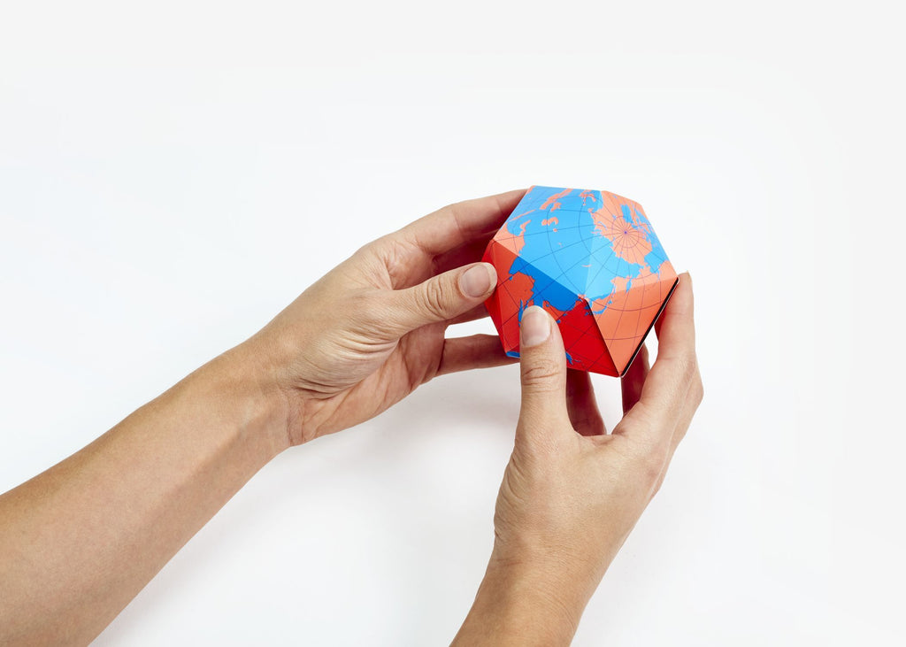 Dymaxion Folding Globe in Blue & Orange design by Areaware