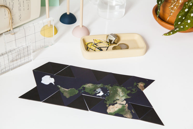 Dymaxion Folding Globe in Satellite Earth design by Areaware