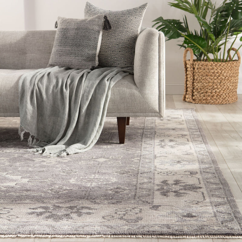 Kella Hand-Knotted Medallion Gray Area Rug