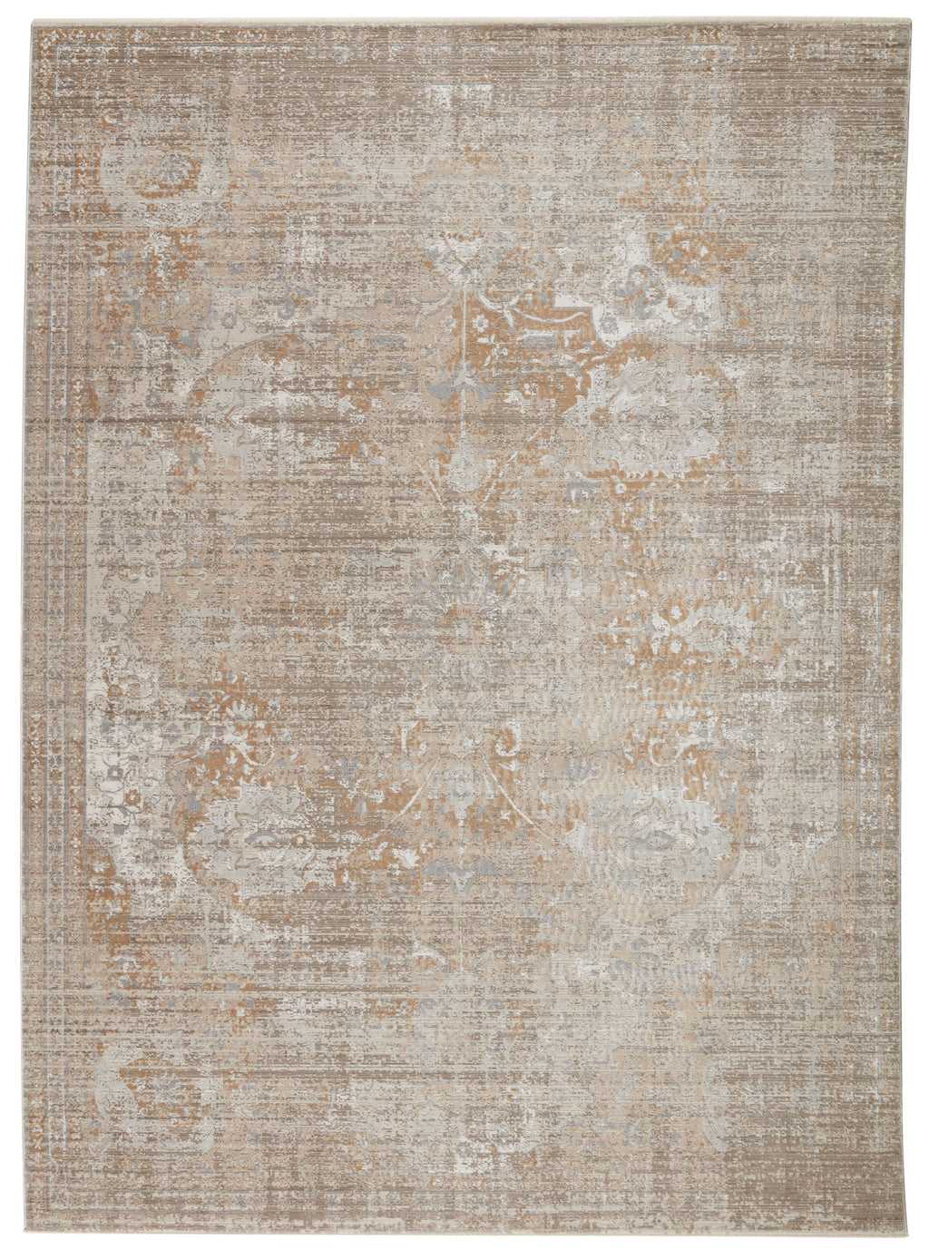 Aubin Medallion Rug in Beige & White by Jaipur Living