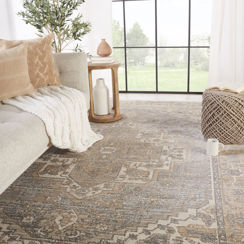 Venn Medallion Rug in Tan & Gray by Jaipur Living