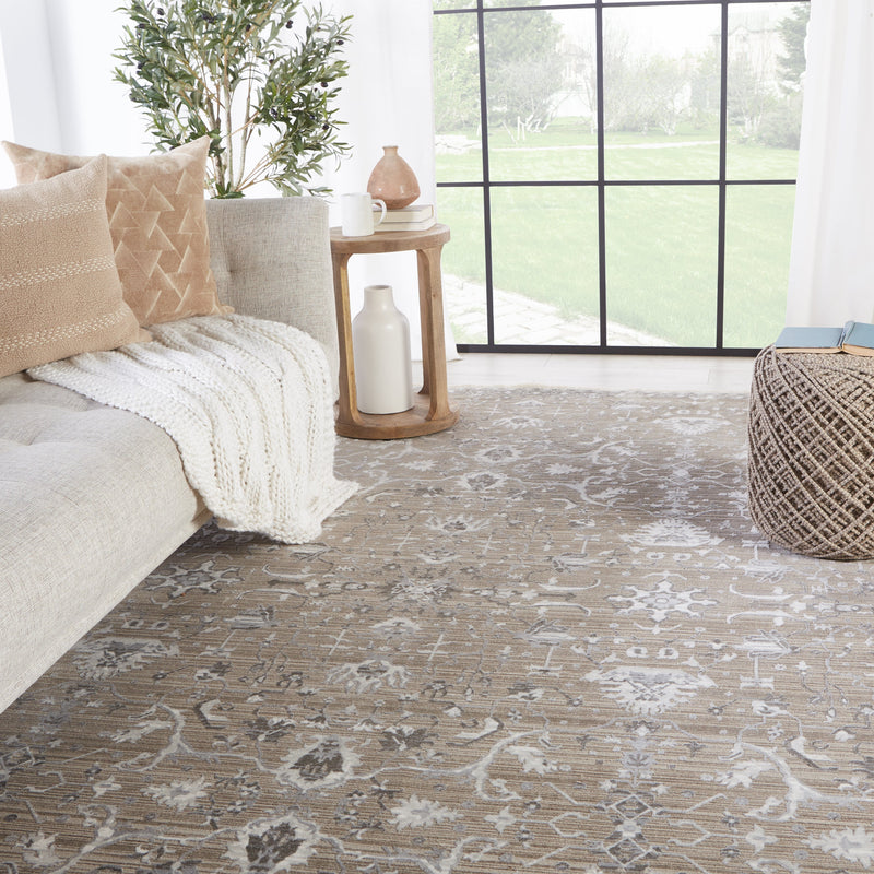 Fionn Oriental Rug in Gray & Taupe by Jaipur Living