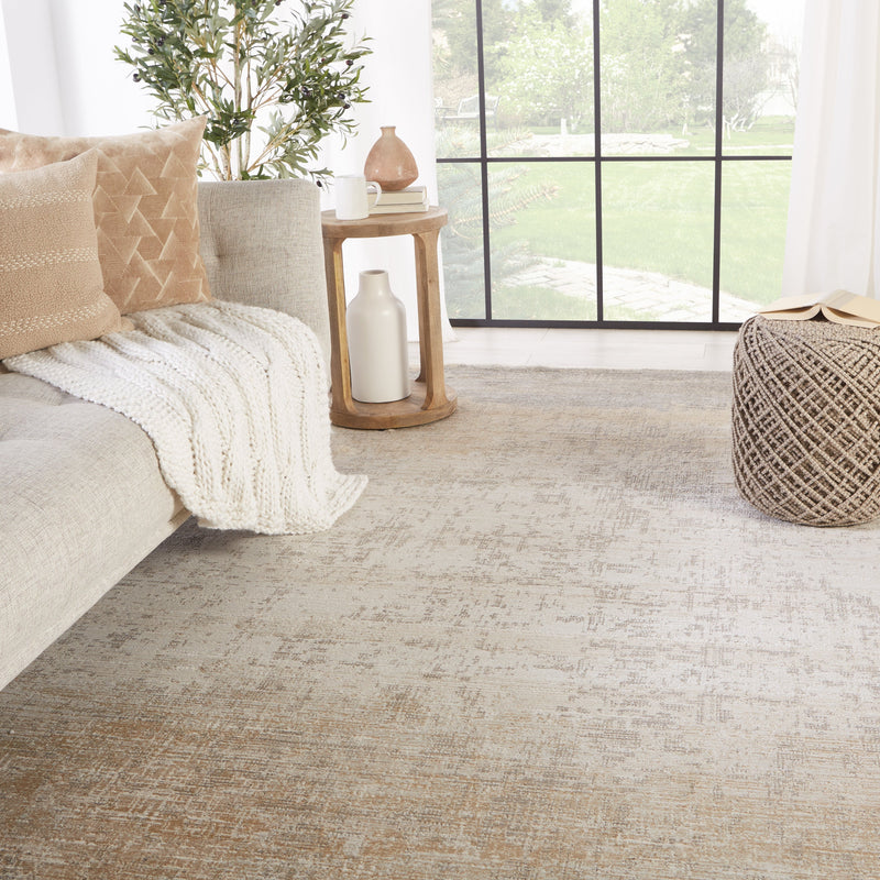 Akari Abstract Rug in Gray & Light Tan by Jaipur Living