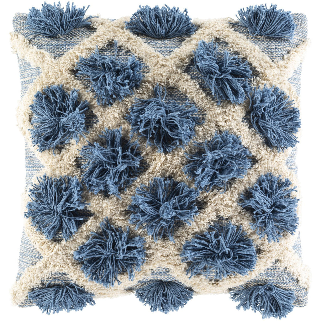 Edric EDR-002 Hand Woven Pillow in Denim & Cream by Surya