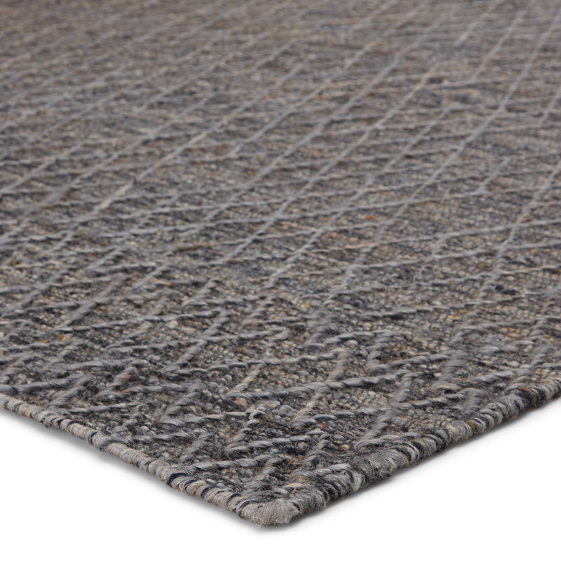 Morse Natural Geometric Grey & Dark Blue Rug by Jaipur Living