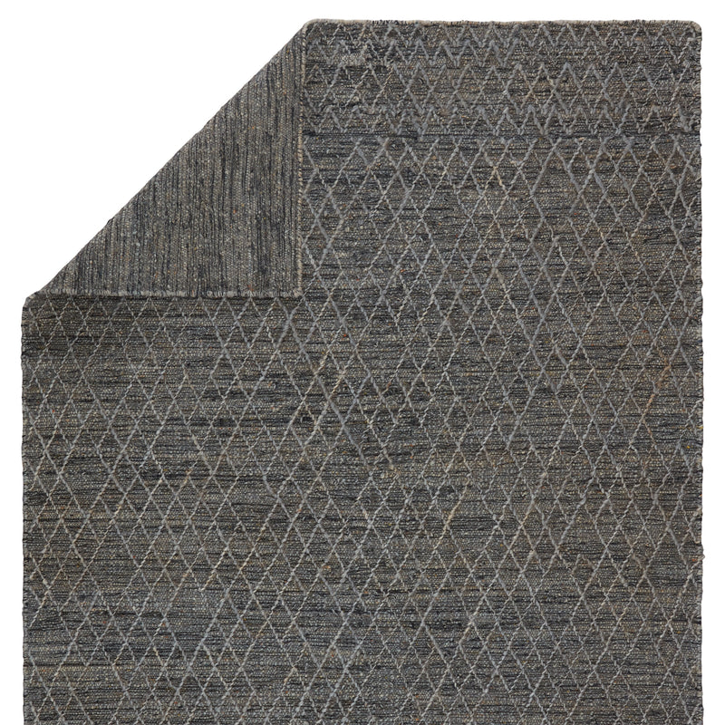 Morse Natural Geometric Grey & Dark Blue Rug by Jaipur Living