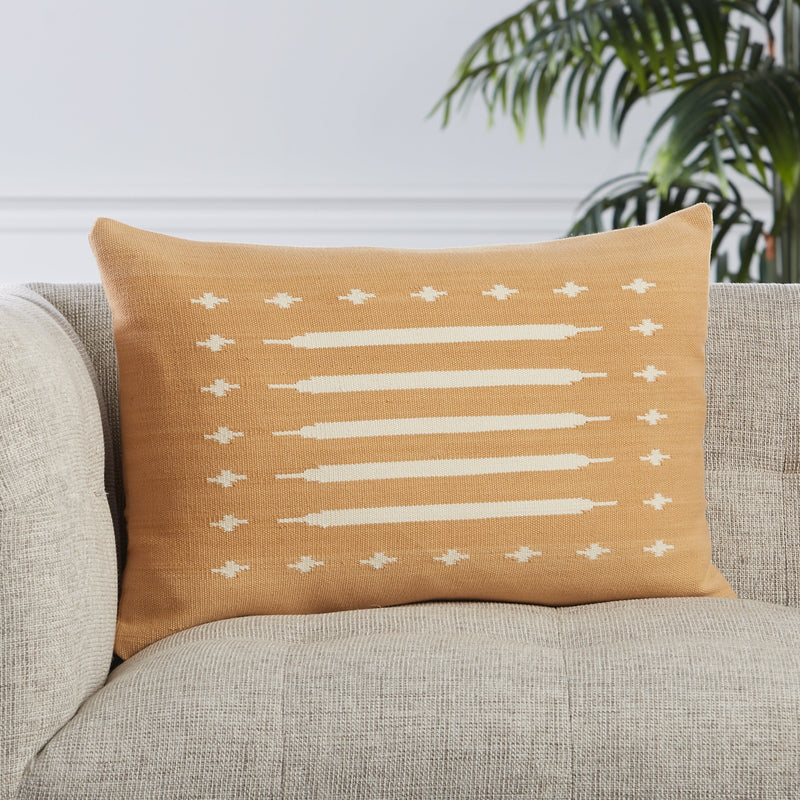 Ikenna Tribal Pillow in Light Tan by Jaipur Living