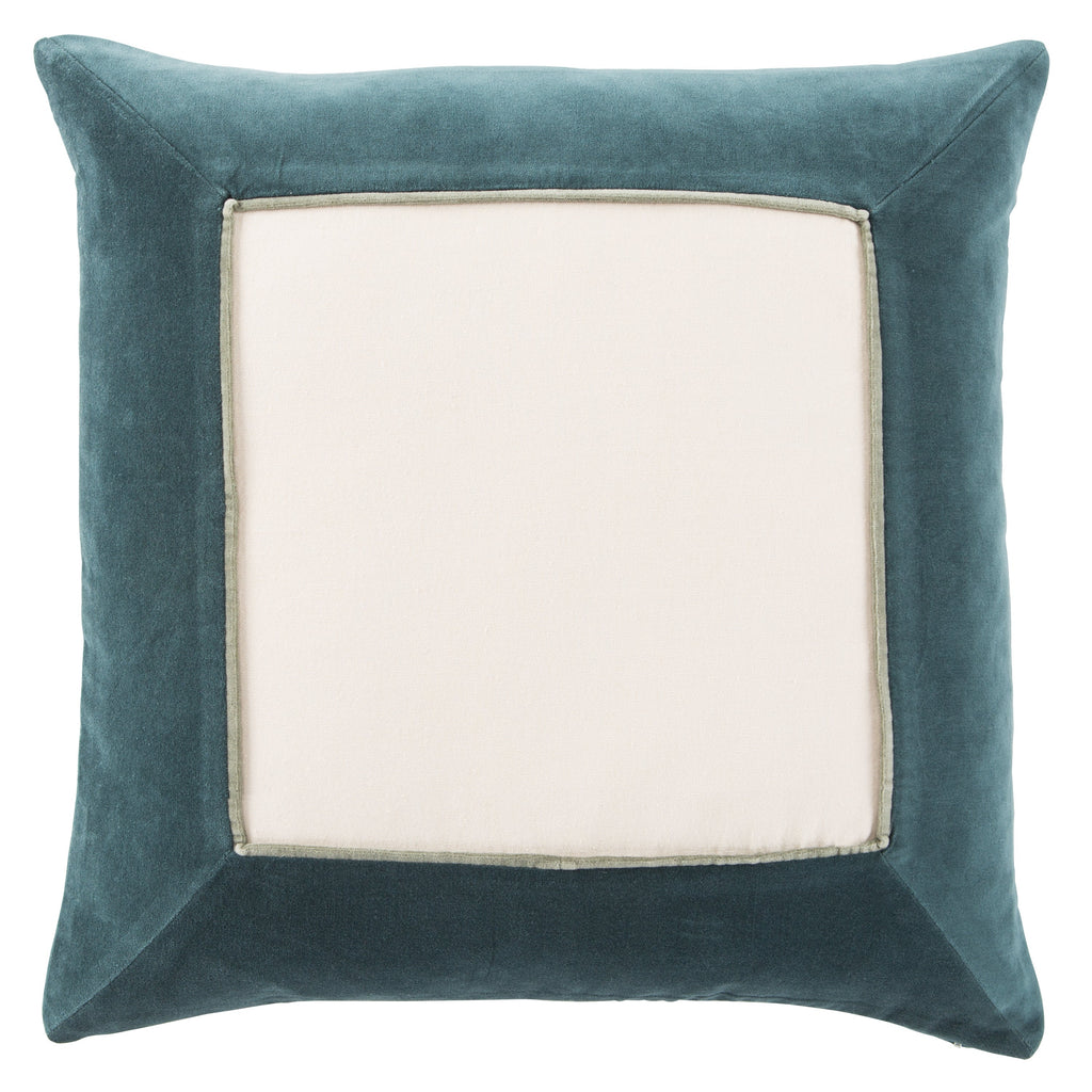 Hendrix Border Teal & Cream Pillow