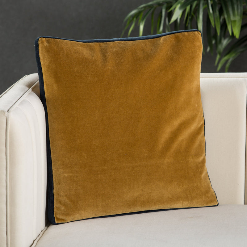 Bryn Solid Gold & Navy Pillow