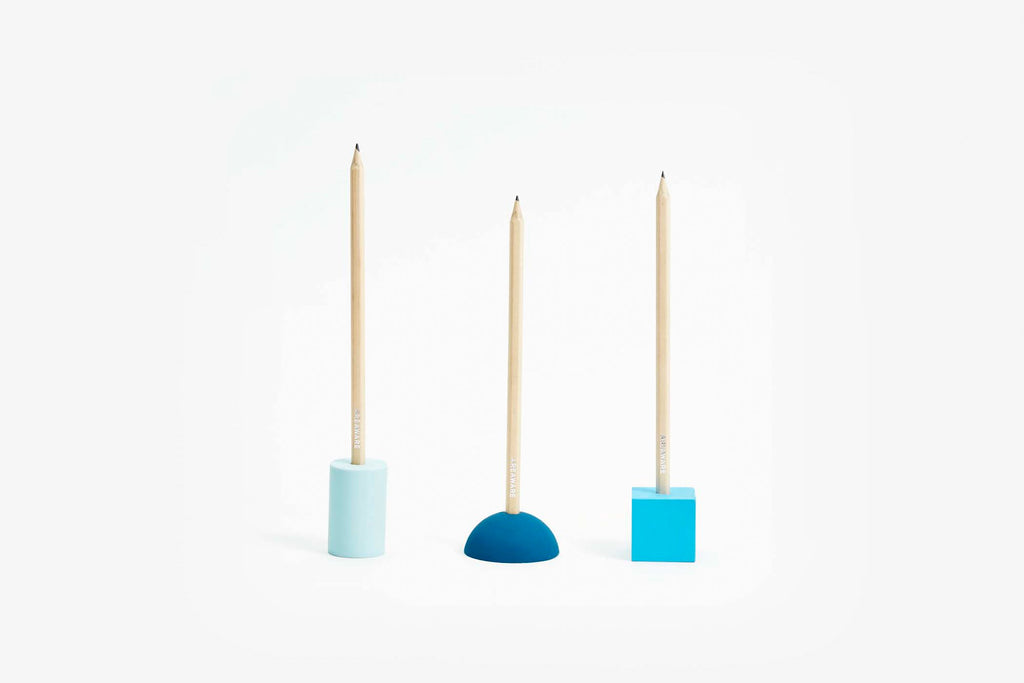 Eraser Pencil Stands in Blue design by Areaware