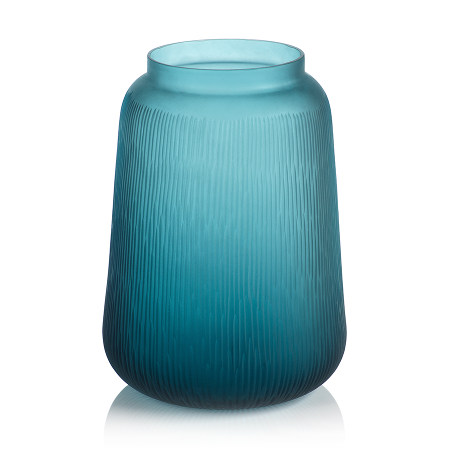 Exuma Handmade Blue Glass Vase in Various Styles