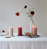 Fancy Pillar Candles in Various Colors