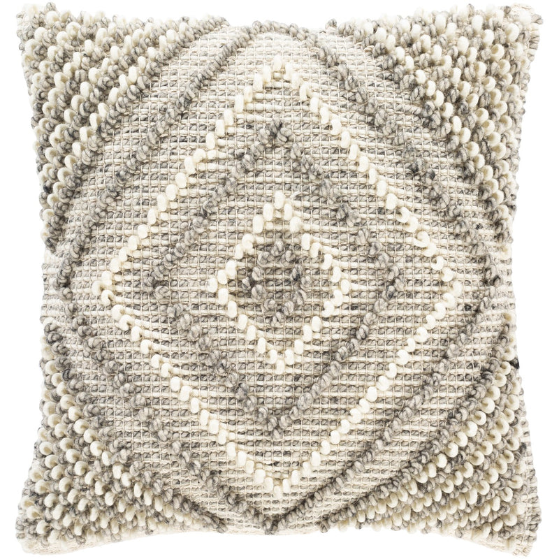 Faroe FAO-005 Woven Pillow in Cream & Khaki by Surya