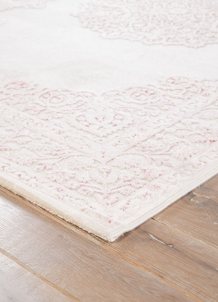 Malo Medallion Pink & White Area Rug