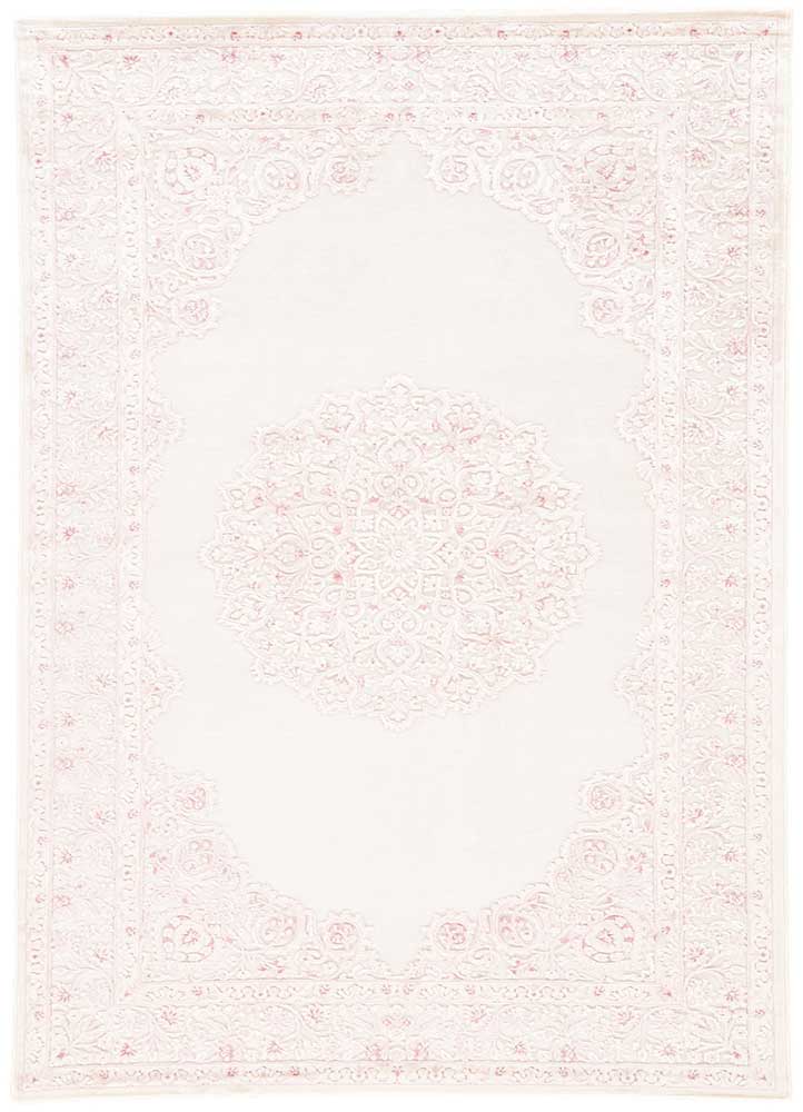 Malo Medallion Pink & White Area Rug