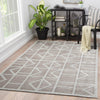 Cannon Geometric Gray & White Area Rug