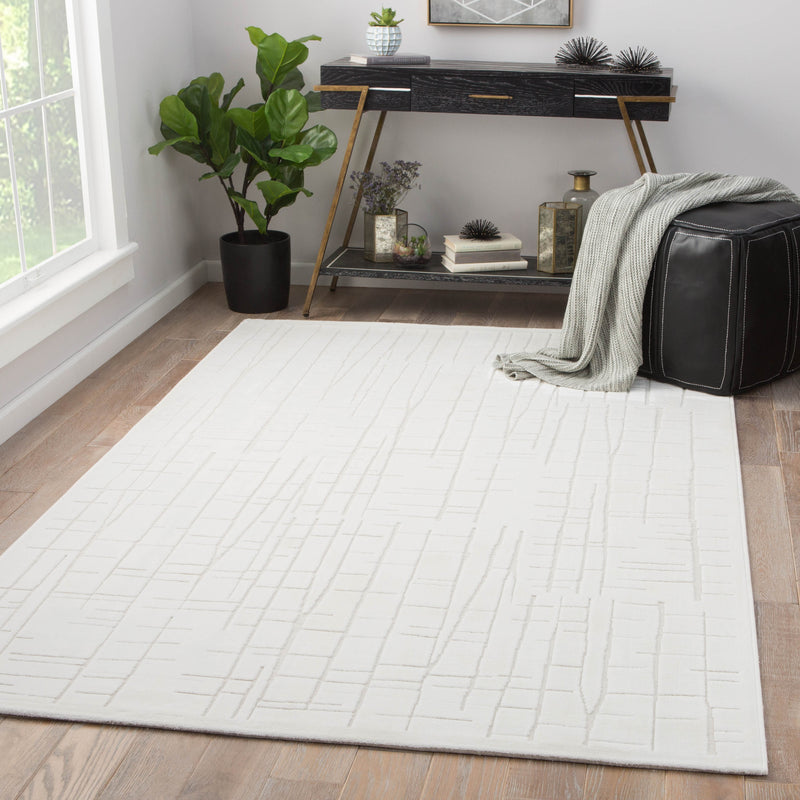 Palmer Abstract White & Cream Area Rug