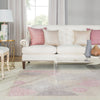 Wistful Damask Ivory & Pink Area Rug