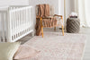 Regal Damask Ivory & Pink Area Rug