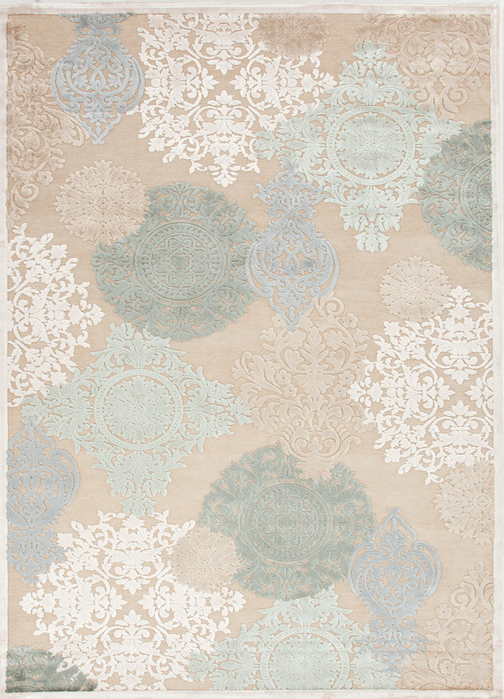 Wistful Medallion Beige & Green Area Rug