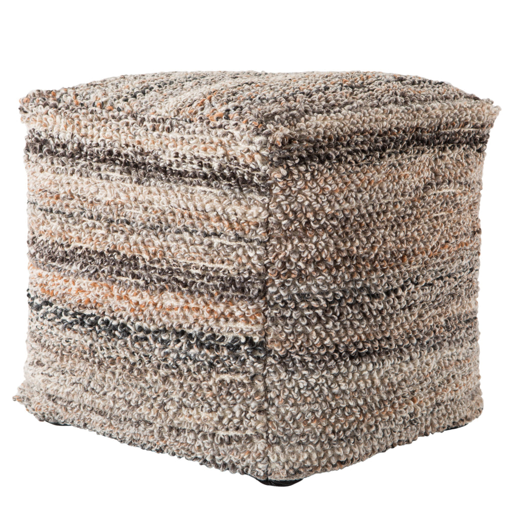 Fes Ramada Indoor/Outdoor Gray & Tan Pouf 1