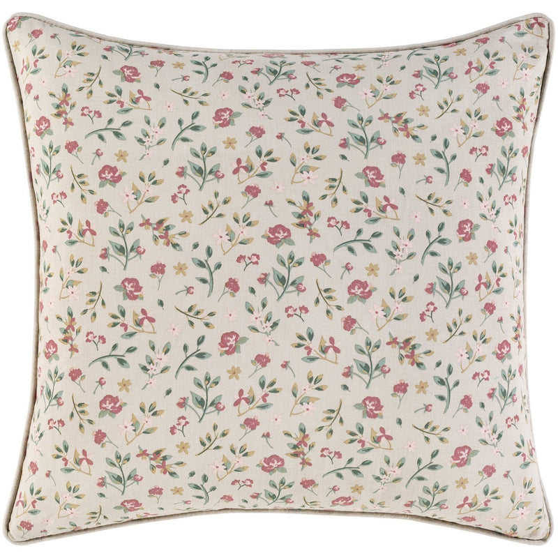 Floret FOE-001 Woven Pillow in Khaki & Rose by Surya