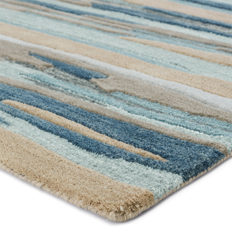 Fragment Rhine Hand Tufted Blue & Beige Rug 2