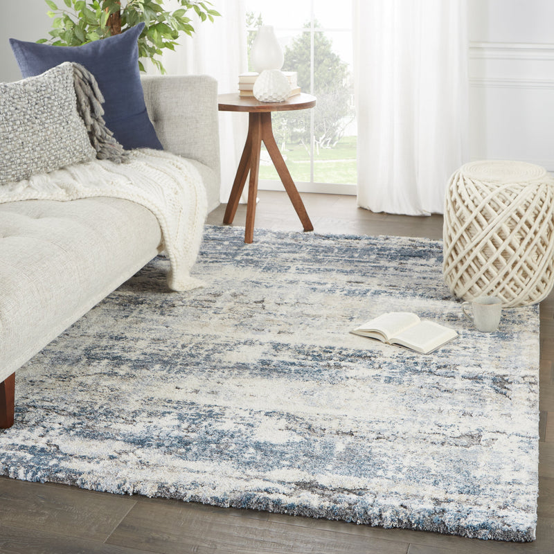 Benton Abstract Rug in Blue & Gray