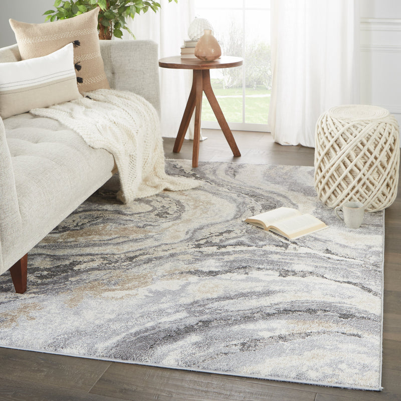 Gatlin Abstract Rug in Gray & Cream