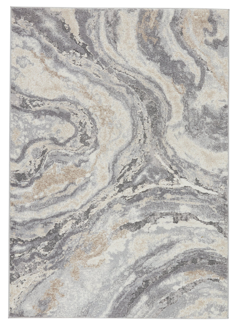 Gatlin Abstract Rug in Gray & Cream