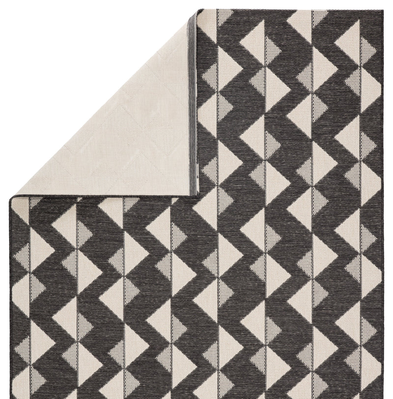 Zemira Indoor/Outdoor Geometric Black & Cream Rug