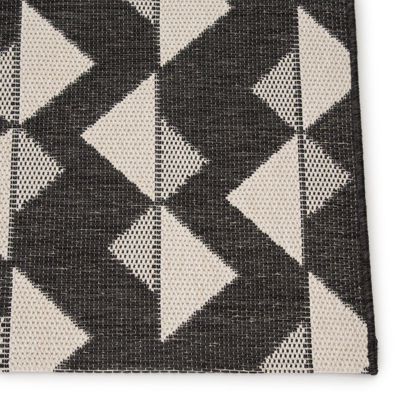 Zemira Indoor/Outdoor Geometric Black & Cream Rug