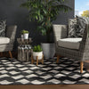 Zemira Indoor/Outdoor Geometric Black & Cream Rug