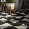 Zemira Indoor/Outdoor Geometric Black & Cream Rug