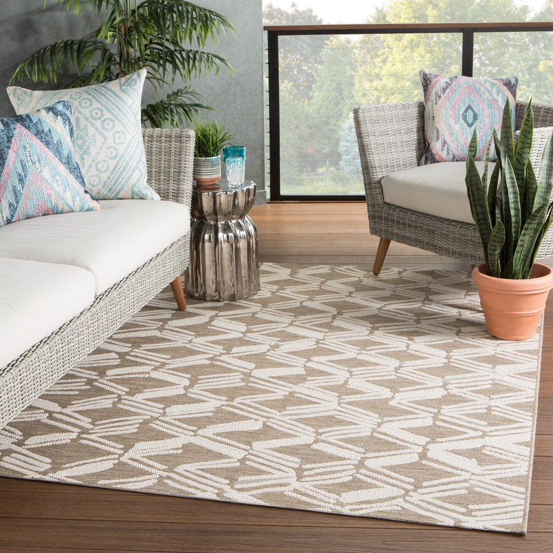 Fresno Caelum Indoor/Outdoor Beige & Cream Rug 5