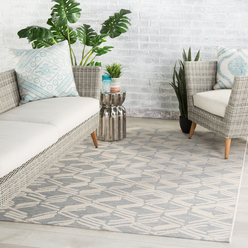 Caelum Indoor/Outdoor Trellis Light Gray & Cream Rug