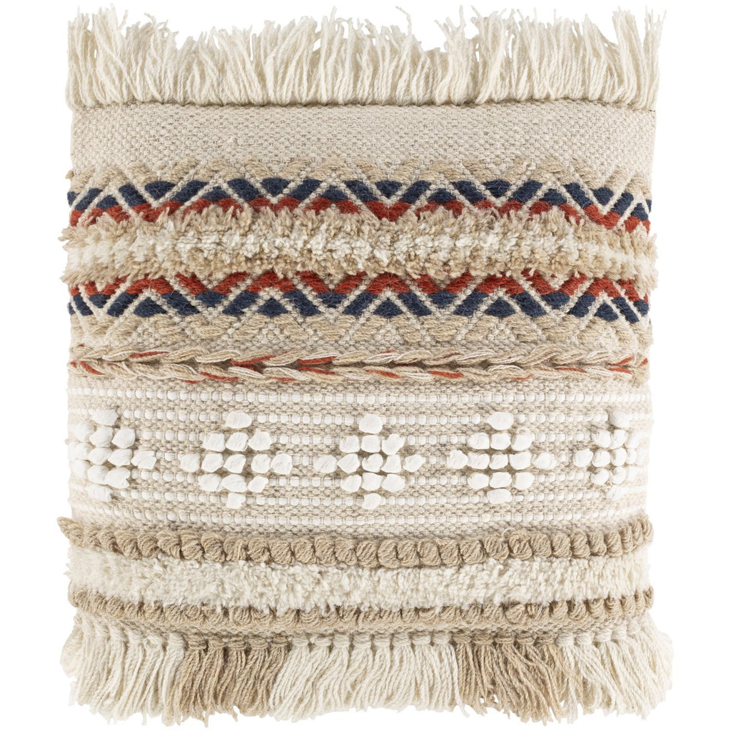 Freya FYA-002 Hand Woven Pillow in Cream & Khaki by Surya