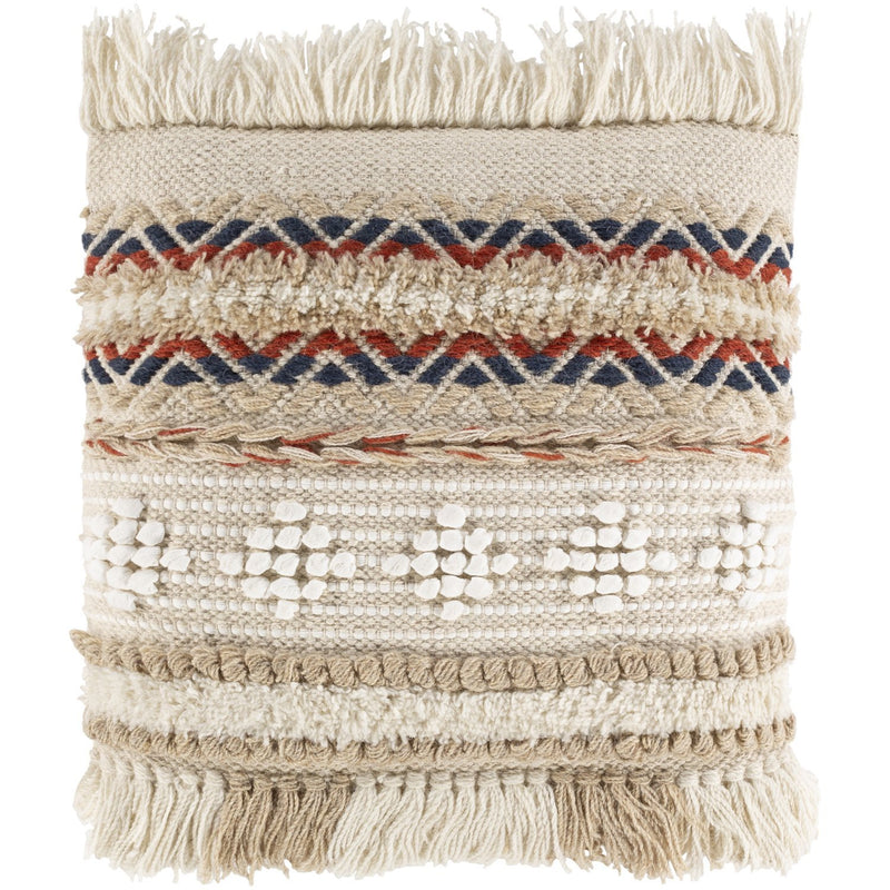 Freya FYA-002 Hand Woven Pillow in Cream & Khaki by Surya