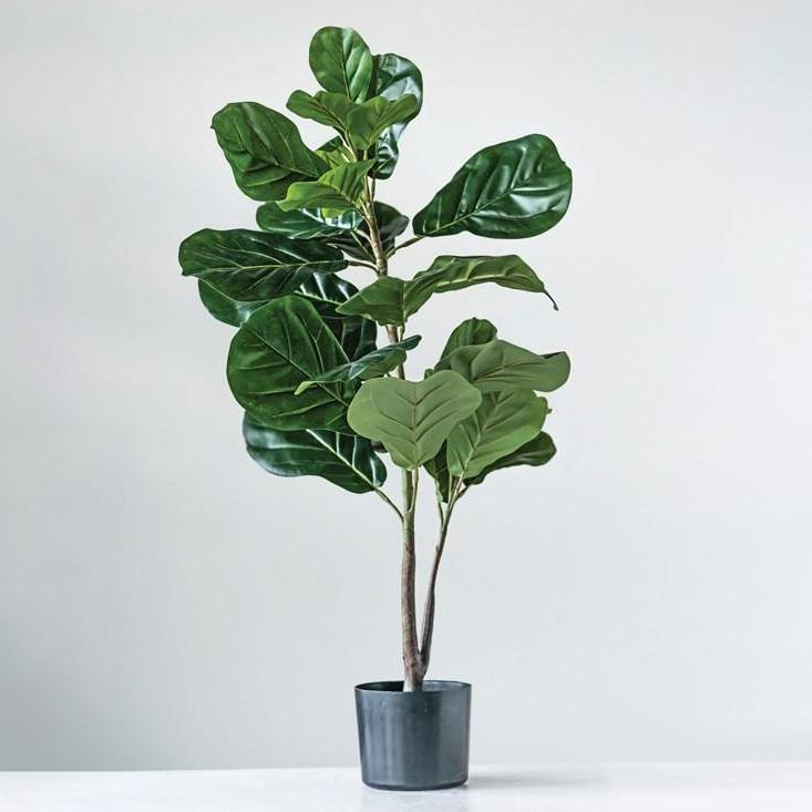 Faux Fiddle Fig Leaf Pot